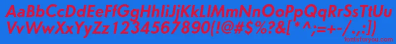 OrenburgcBolditalic Font – Red Fonts on Blue Background