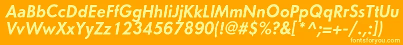 OrenburgcBolditalic Font – Yellow Fonts on Orange Background