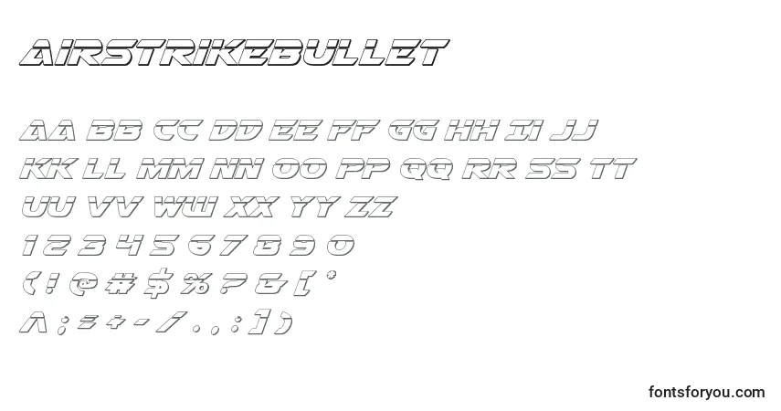 Czcionka Airstrikebullet – alfabet, cyfry, specjalne znaki