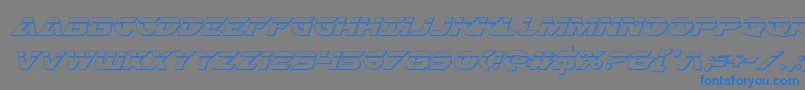 フォントAirstrikebullet – 灰色の背景に青い文字