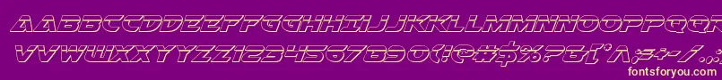 Airstrikebullet Font – Yellow Fonts on Purple Background
