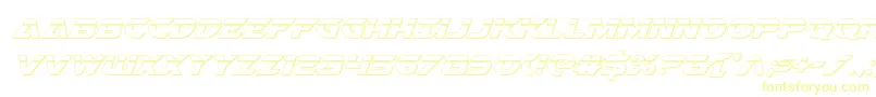 フォントAirstrikebullet – 白い背景に黄色の文字