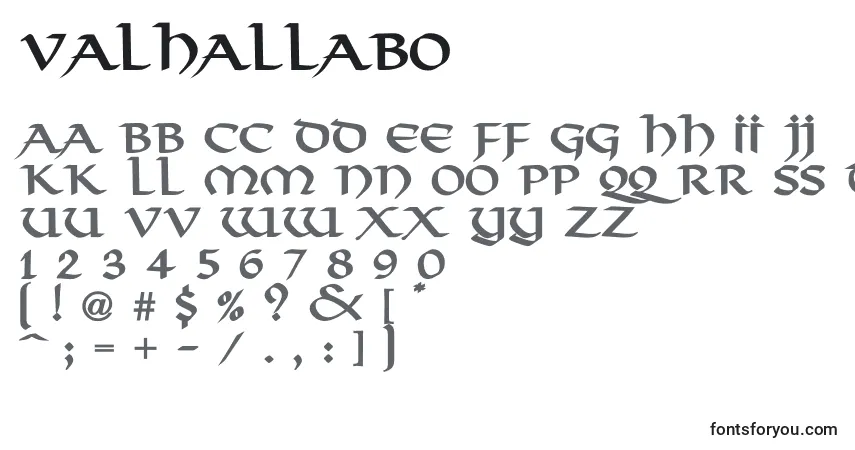 ValhallaBo font – alphabet, numbers, special characters