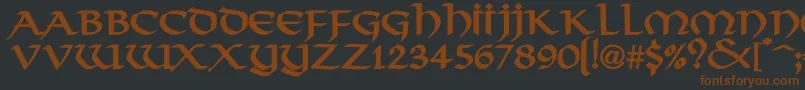 Шрифт ValhallaBo – коричневые шрифты на чёрном фоне