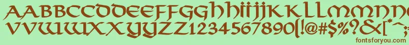 ValhallaBo Font – Brown Fonts on Green Background