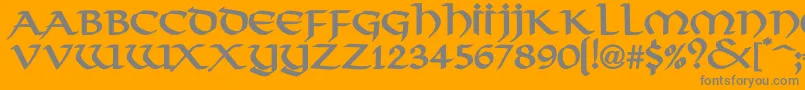 ValhallaBo-Schriftart – Graue Schriften auf orangefarbenem Hintergrund