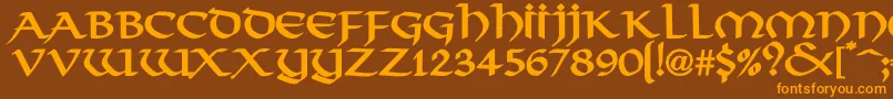 ValhallaBo Font – Orange Fonts on Brown Background