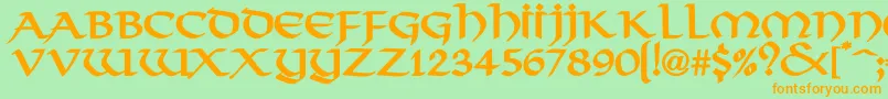 ValhallaBo Font – Orange Fonts on Green Background