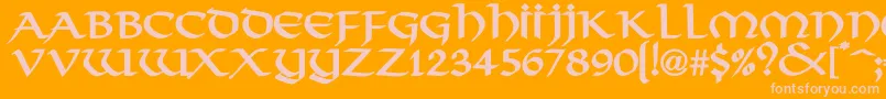 ValhallaBo Font – Pink Fonts on Orange Background