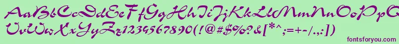 CorridacRegular Font – Purple Fonts on Green Background