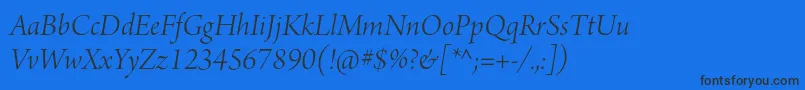 ArnoproLightitalicdisplay Font – Black Fonts on Blue Background