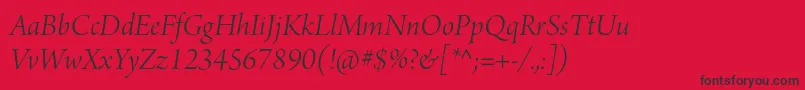 ArnoproLightitalicdisplay Font – Black Fonts on Red Background