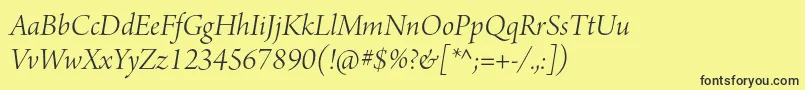 ArnoproLightitalicdisplay Font – Black Fonts on Yellow Background