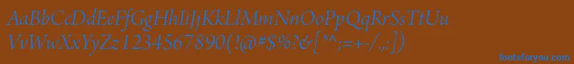 Подробнее о шрифте ArnoproLightitalicdisplay Шрифт ArnoproLightitalicdisplay – синие шрифты на коричневом фоне