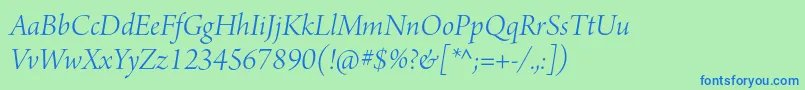 フォントArnoproLightitalicdisplay – 青い文字は緑の背景です。