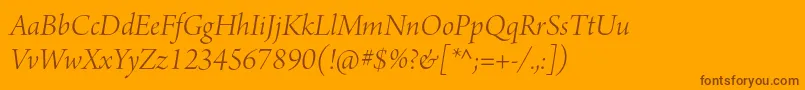 ArnoproLightitalicdisplay Font – Brown Fonts on Orange Background