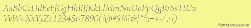 ArnoproLightitalicdisplay Font – Gray Fonts on Yellow Background
