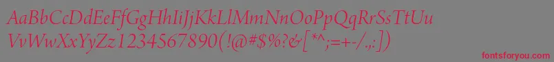 ArnoproLightitalicdisplay Font – Red Fonts on Gray Background