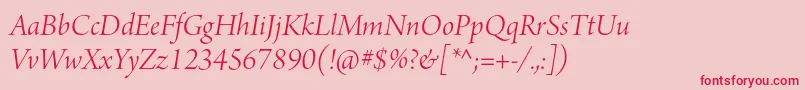 ArnoproLightitalicdisplay-Schriftart – Rote Schriften auf rosa Hintergrund