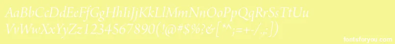 ArnoproLightitalicdisplay Font – White Fonts on Yellow Background