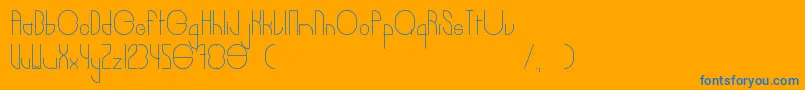 Burger-Schriftart – Blaue Schriften auf orangefarbenem Hintergrund