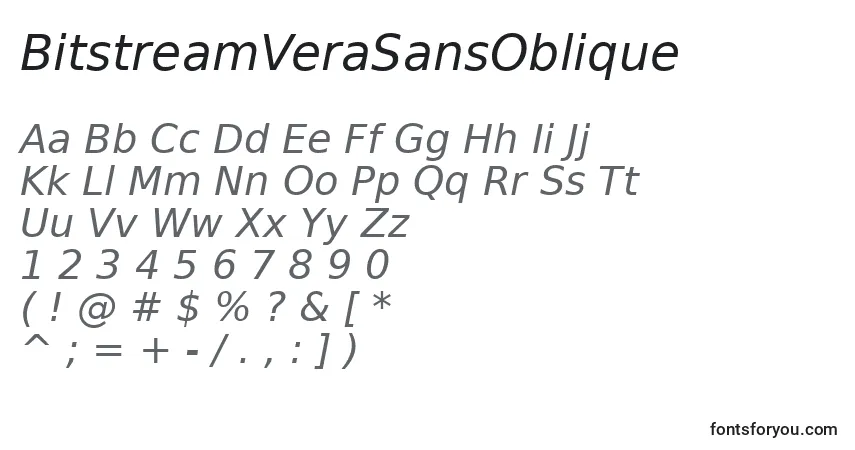 BitstreamVeraSansOblique Font – alphabet, numbers, special characters