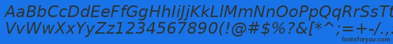 Шрифт BitstreamVeraSansOblique – чёрные шрифты на синем фоне