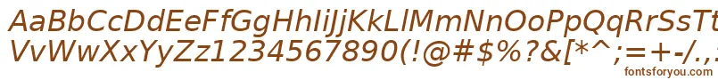 BitstreamVeraSansOblique-fontti – ruskeat fontit valkoisella taustalla