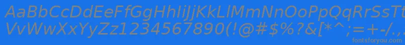 フォントBitstreamVeraSansOblique – 青い背景に灰色の文字