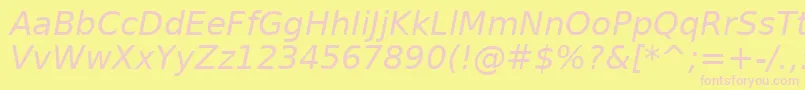 Шрифт BitstreamVeraSansOblique – розовые шрифты на жёлтом фоне