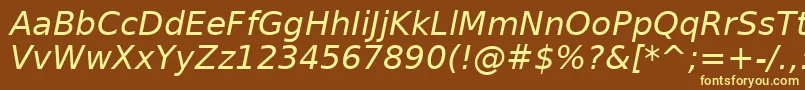 Шрифт BitstreamVeraSansOblique – жёлтые шрифты на коричневом фоне