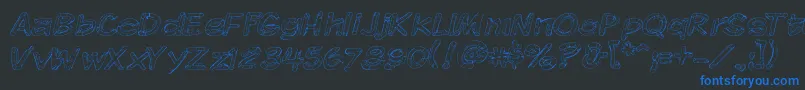 Komikskt Font – Blue Fonts on Black Background