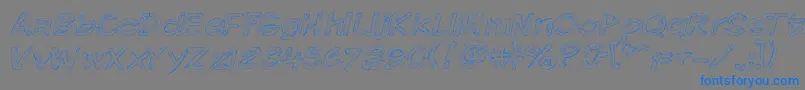 Komikskt Font – Blue Fonts on Gray Background