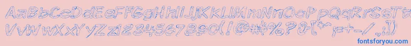 Komikskt Font – Blue Fonts on Pink Background
