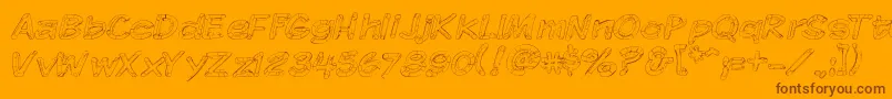 Komikskt Font – Brown Fonts on Orange Background