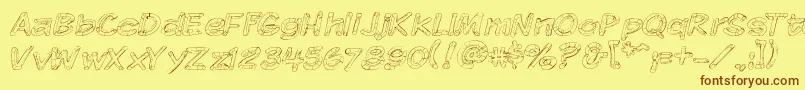 Komikskt Font – Brown Fonts on Yellow Background