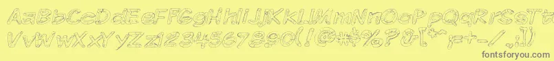 Komikskt Font – Gray Fonts on Yellow Background