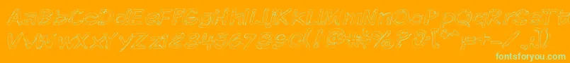 Komikskt Font – Green Fonts on Orange Background