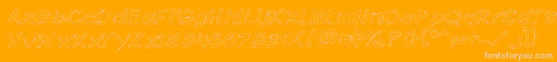 Komikskt Font – Pink Fonts on Orange Background