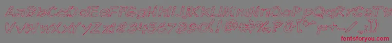 Komikskt Font – Red Fonts on Gray Background
