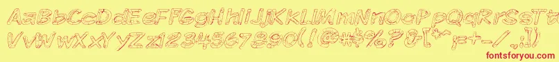 Шрифт Komikskt – красные шрифты на жёлтом фоне