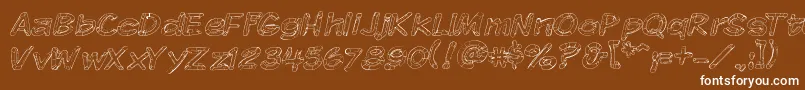Komikskt Font – White Fonts on Brown Background