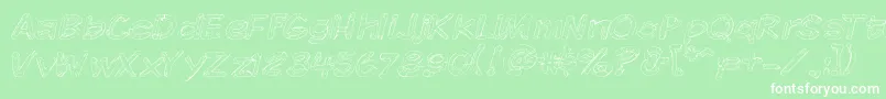 Komikskt Font – White Fonts on Green Background