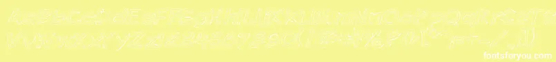 Komikskt-Schriftart – Weiße Schriften auf gelbem Hintergrund