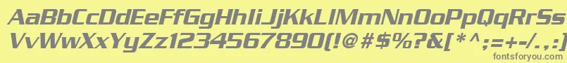 フォントBoostSsiItalic – 黄色の背景に灰色の文字