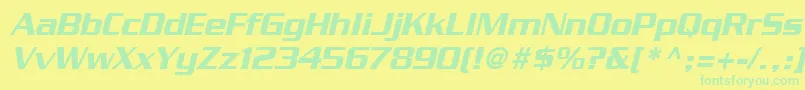 BoostSsiItalic-Schriftart – Grüne Schriften auf gelbem Hintergrund