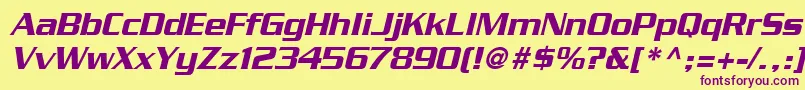 BoostSsiItalic Font – Purple Fonts on Yellow Background