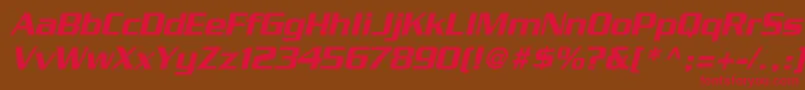 フォントBoostSsiItalic – 赤い文字が茶色の背景にあります。