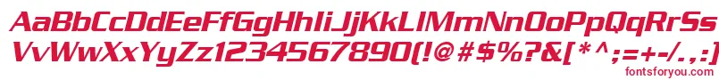 Czcionka BoostSsiItalic – czerwone czcionki na białym tle