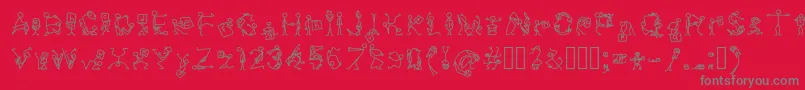 Stickfigures Font – Gray Fonts on Red Background